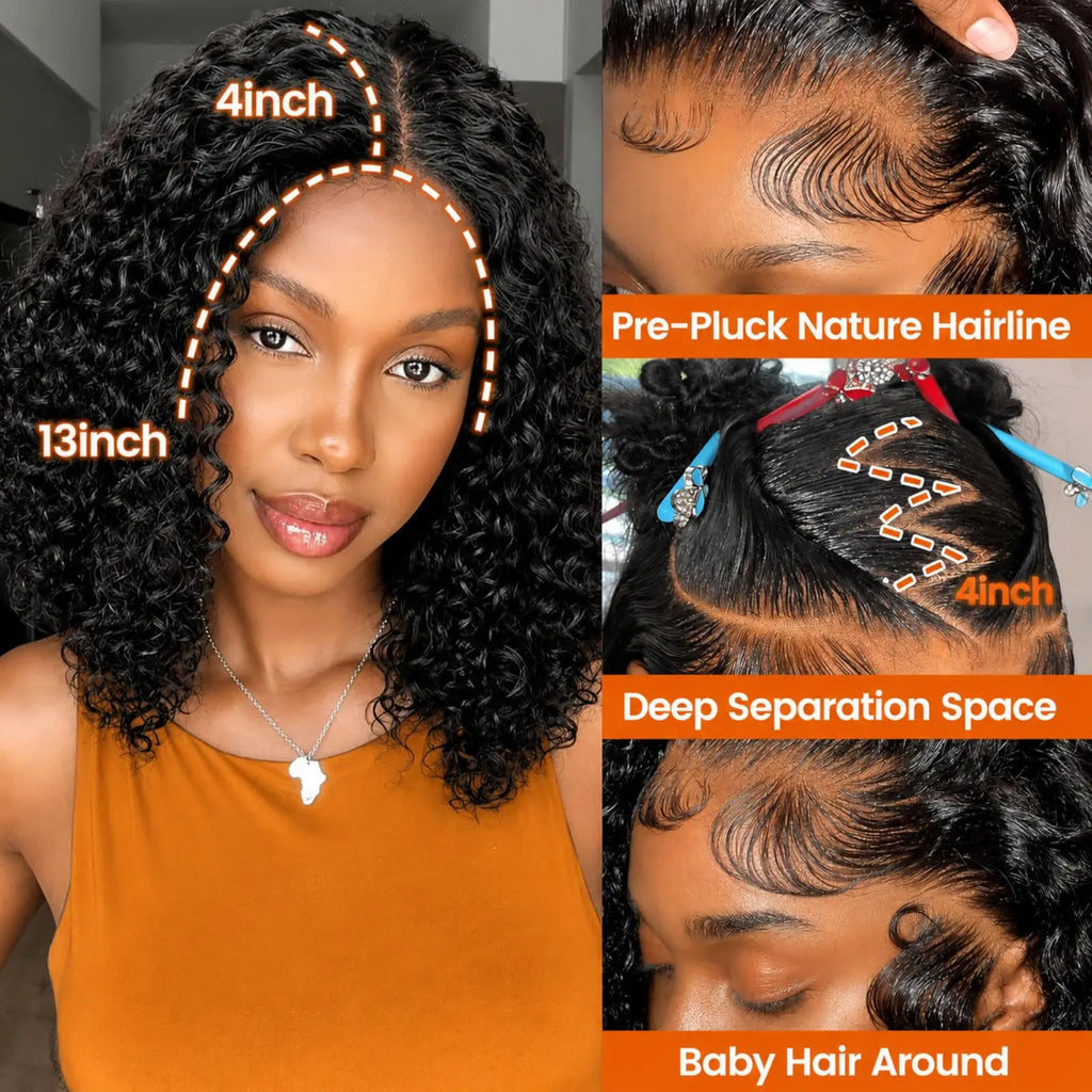 Deep Wave Bob Wig Human Hair
