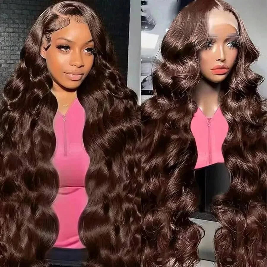 Chocolate Brown Body Wave Lace Front Wig s