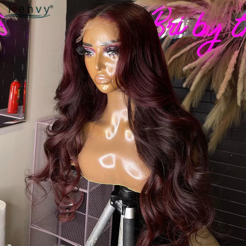 Red Wine Curly Lace Wig