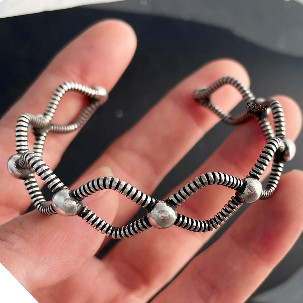 100% Solid 925 Sterling Silver Metal Bracelet