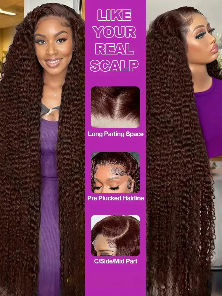 Brown Deep Wave Frontal Wig