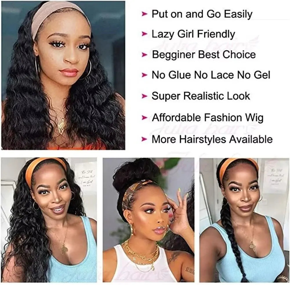 Human Hair Headband Wig