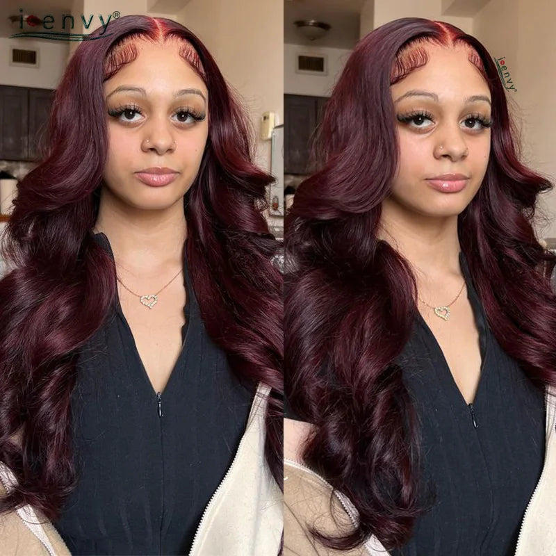 Red Wine Curly Lace Wig