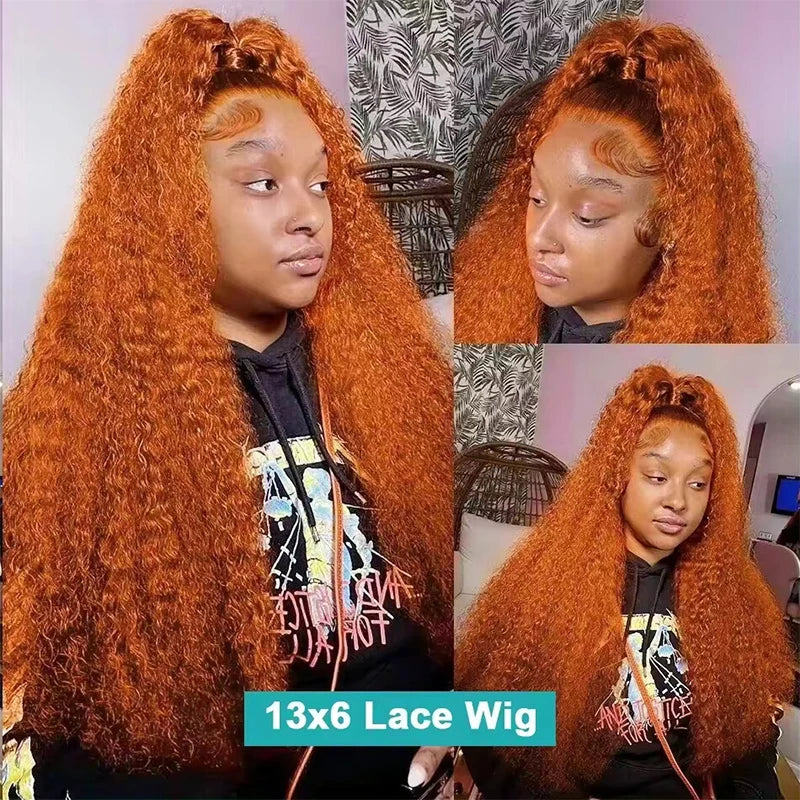 Ginger Curly Human Hair Wigs