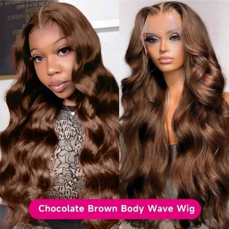 Chocolate Brown HD Lace Front Wigs