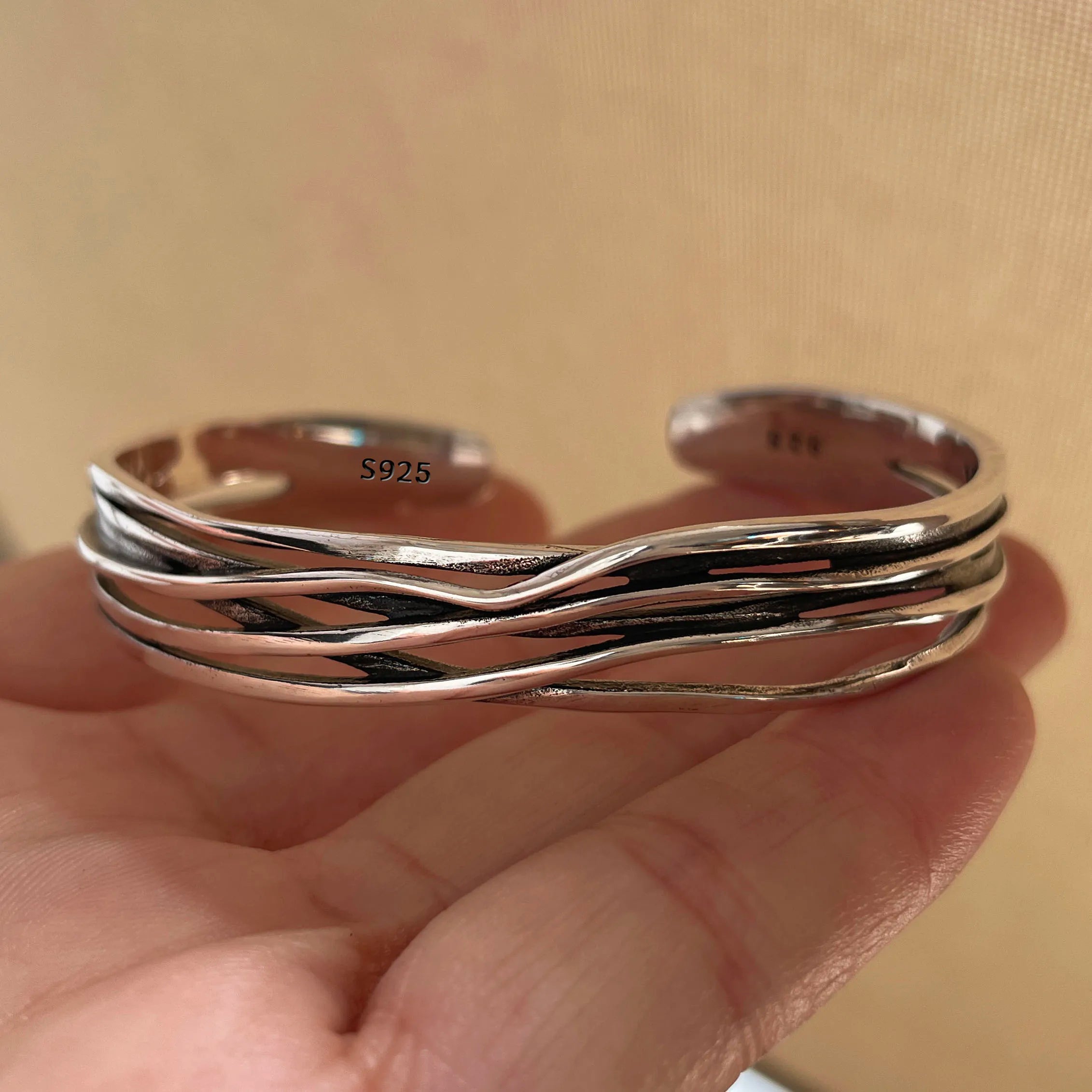 100% Solid 925 Sterling Silver Metal Bracelet
