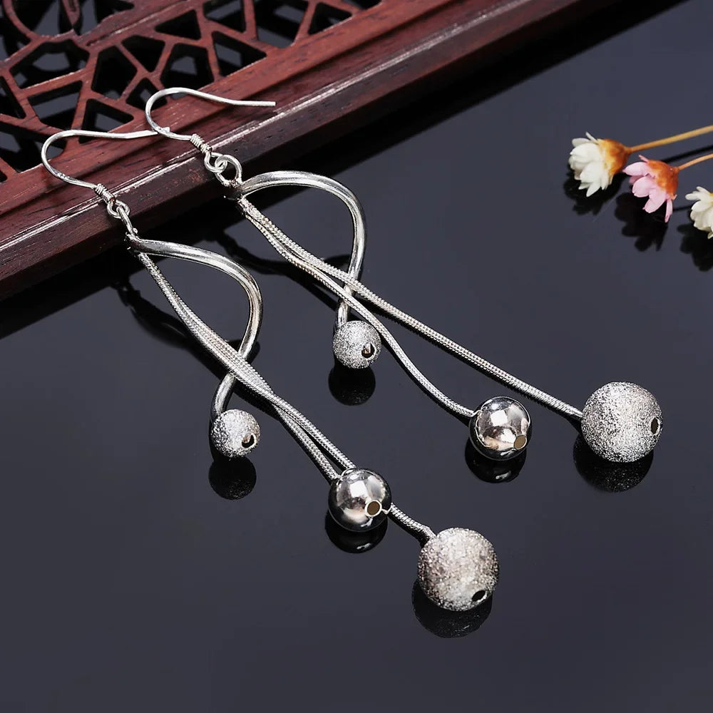 Beads long earrings