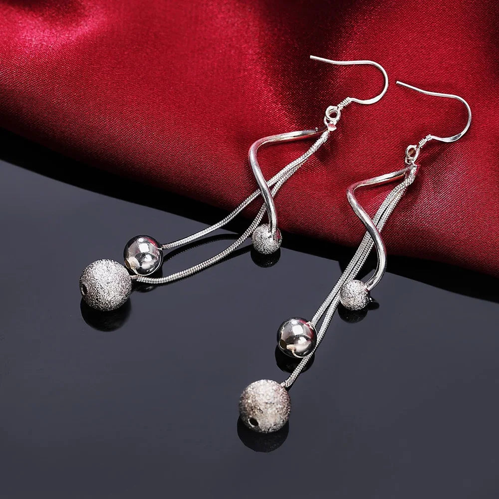 Beads long earrings