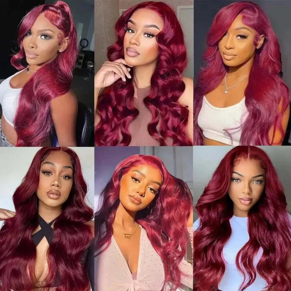 Red Burgundy Color Loose Wave