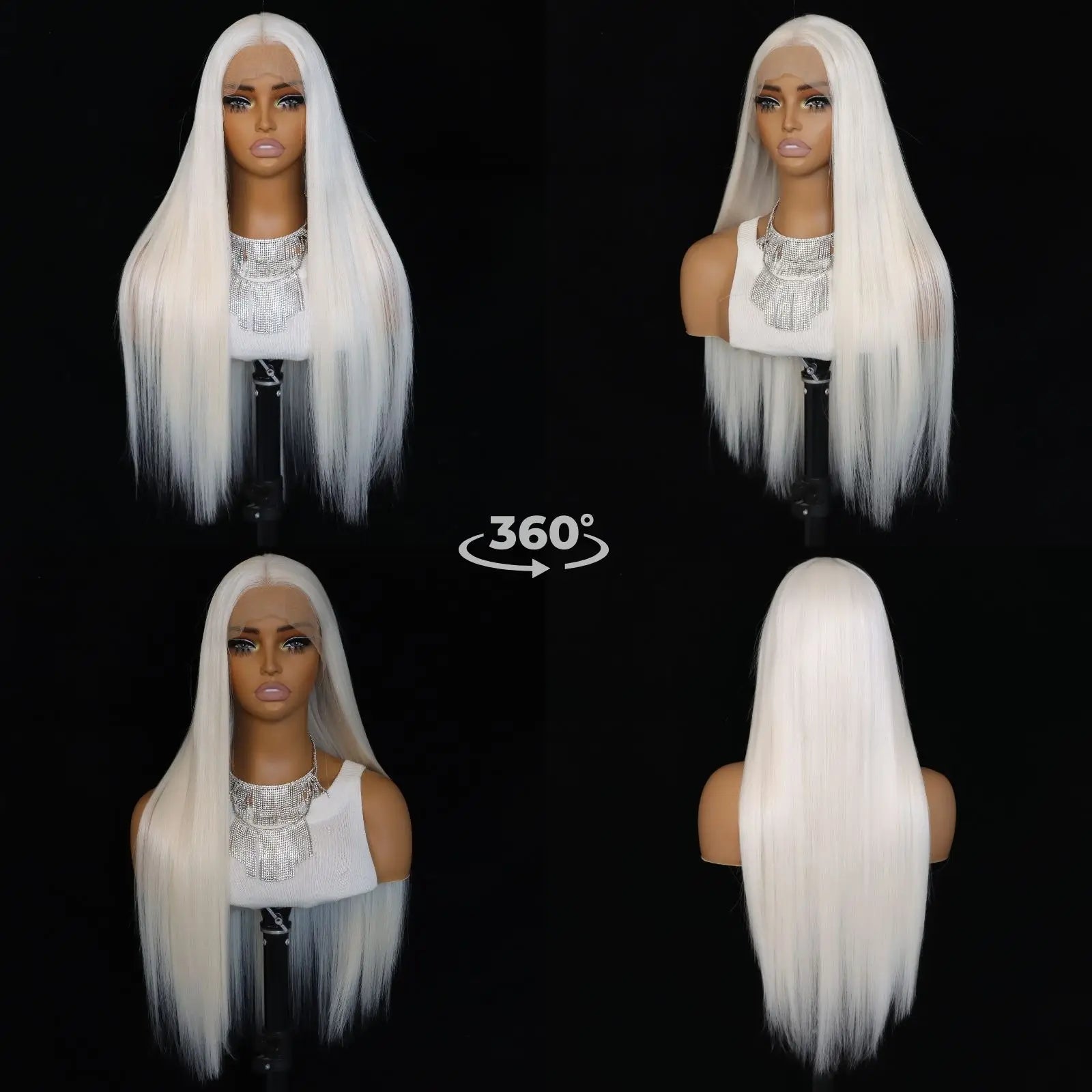 White Synthetic Lace Front Wig