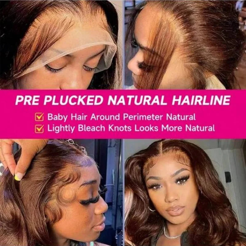 Chocolate Brown HD Lace Front Wigs