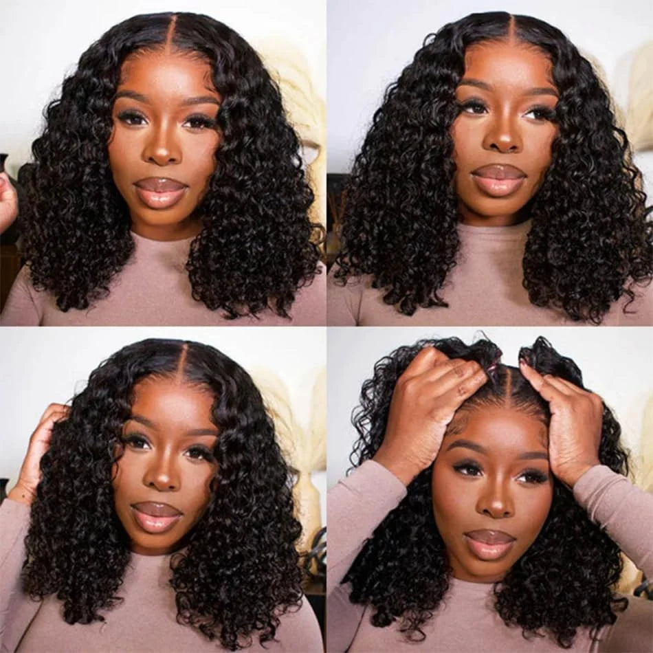 Curly Lace Front Wig Short Bob