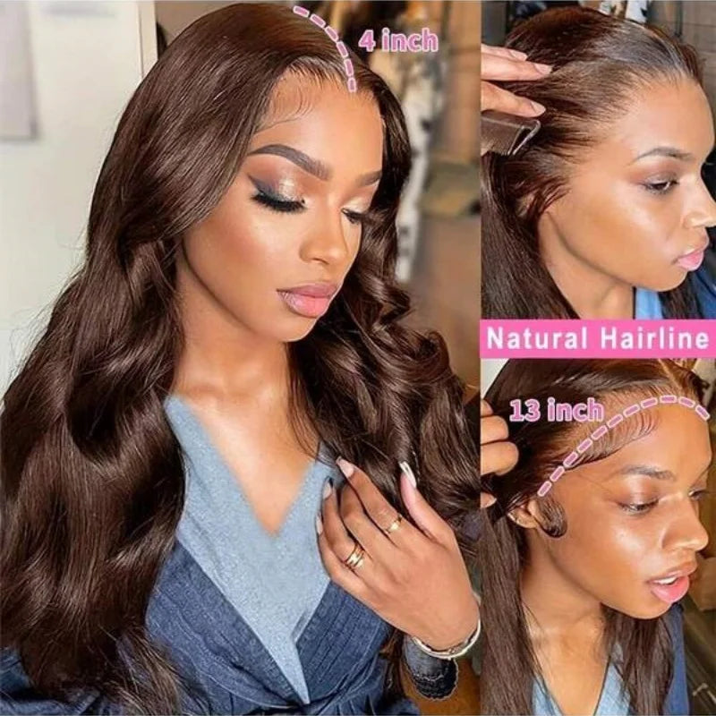 Chocolate Brown HD Lace Front Wigs