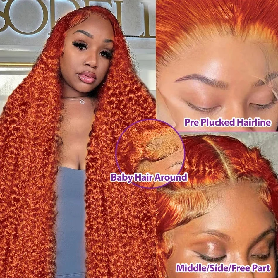 Ginger Curly Human Hair Wigs