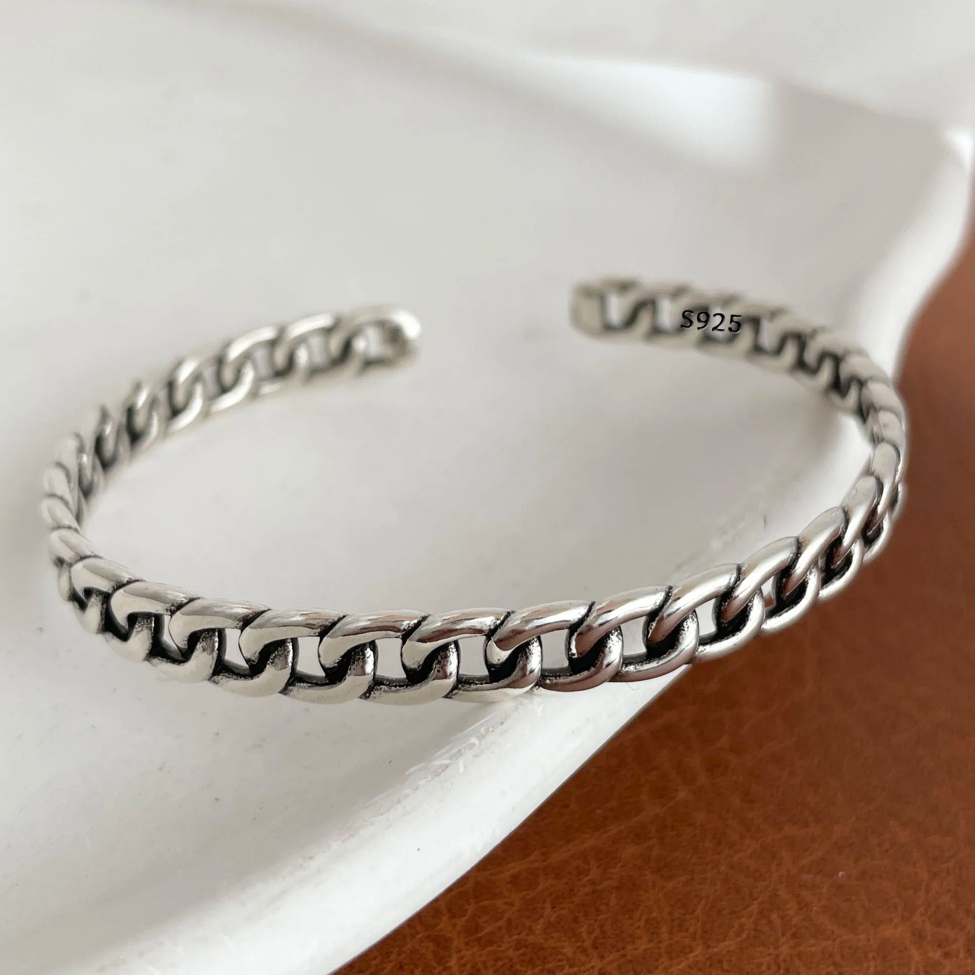 100% Solid 925 Sterling Silver Metal Bracelet