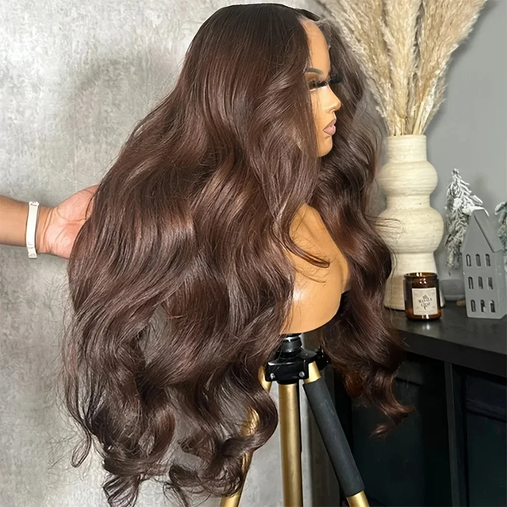 Chocolate Brown Body Wave Lace Front Wig s