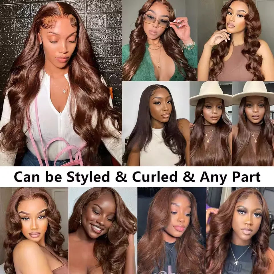 13x6 HD Lace Frontal Wigs Dark Brown