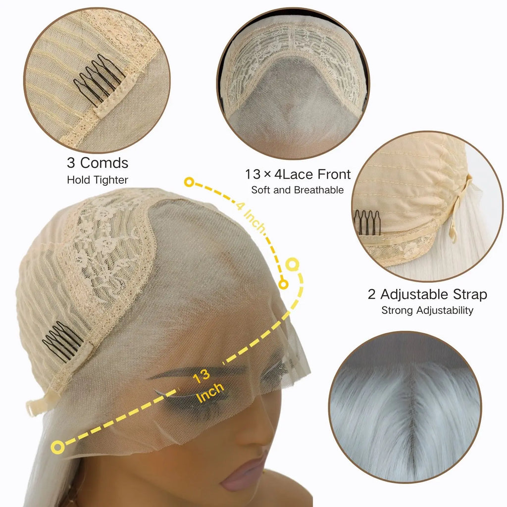 White Synthetic Lace Front Wig