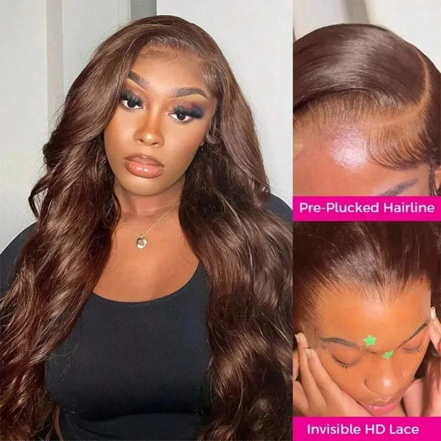 Chocolate Brown Body Wave Lace Front Wig s