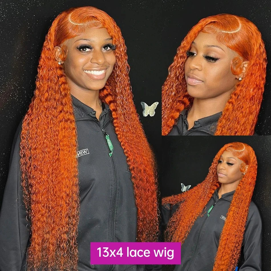 Ginger Curly Human Hair Wigs