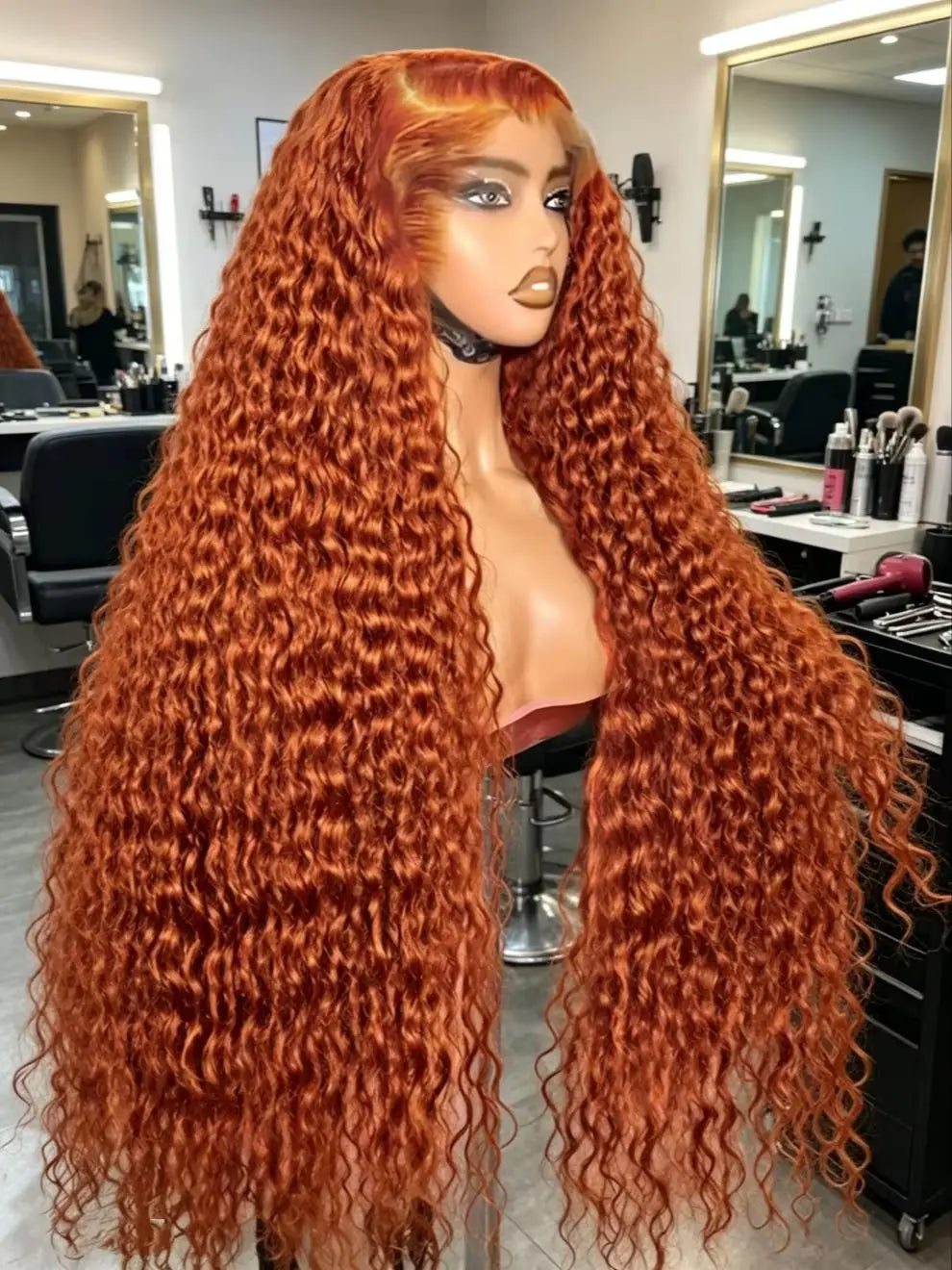 Ginger Curly Human Hair Wigs
