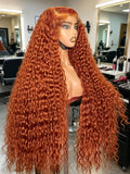 Ginger Curly Human Hair Wigs