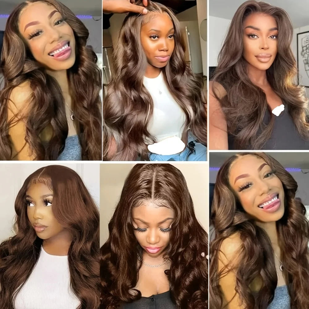 Chocolate Brown Body Wave Lace Front Wig s