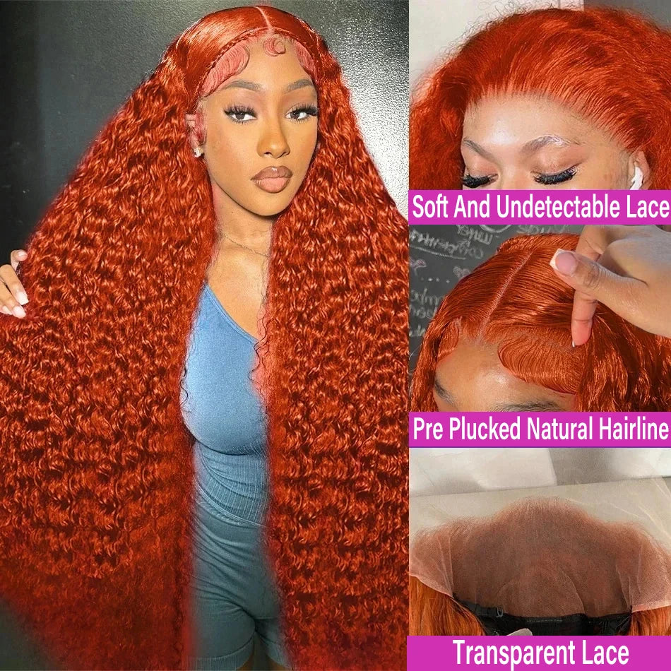 Ginger Curly Human Hair Wigs