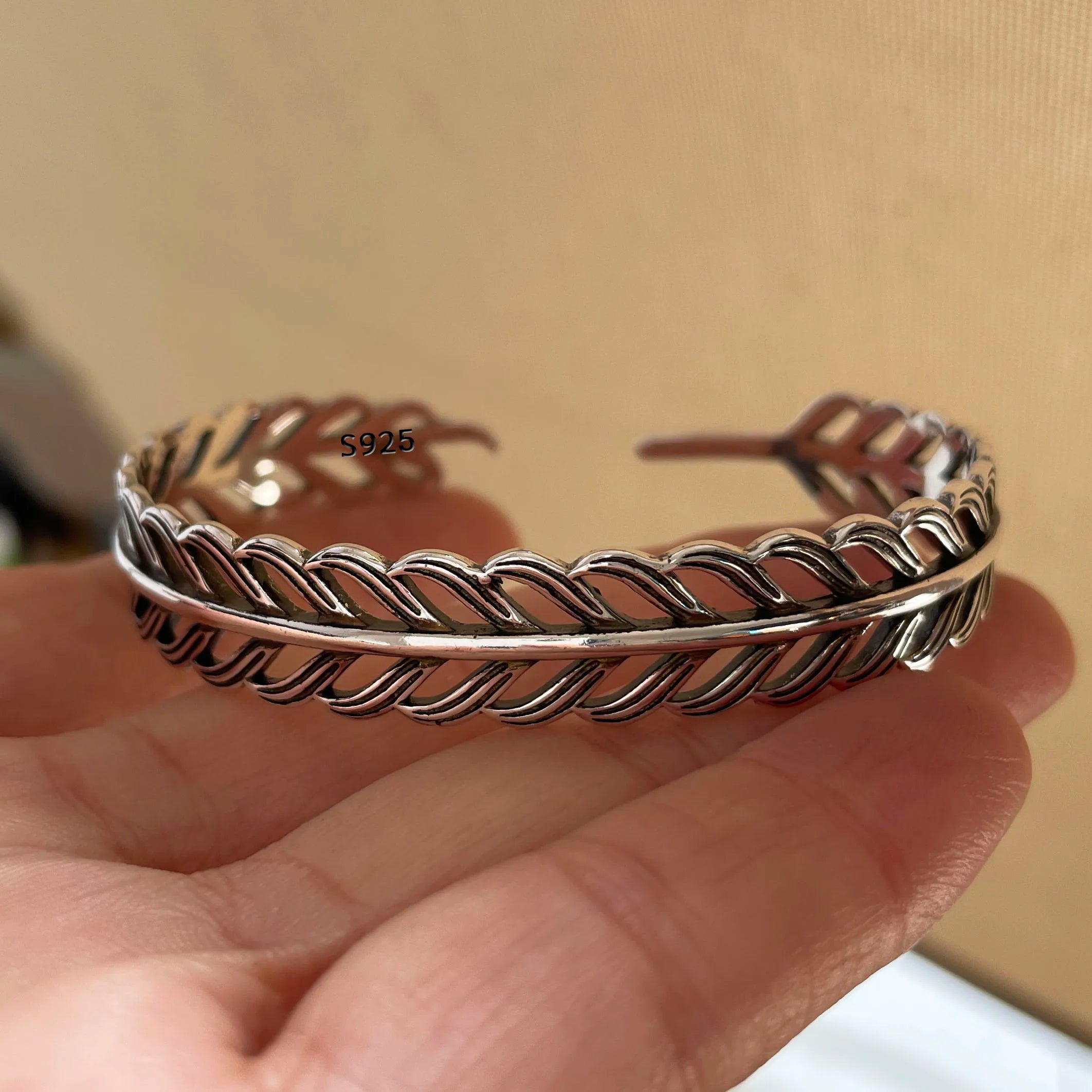100% Solid 925 Sterling Silver Metal Bracelet