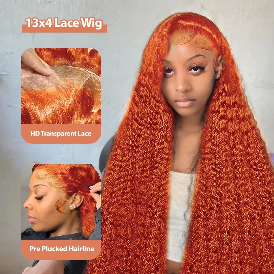 Ginger Curly Human Hair Wigs