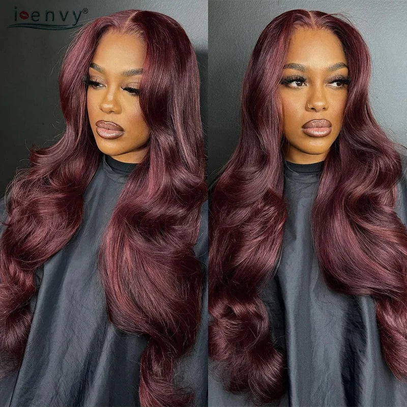 Red Wine Curly Lace Wig