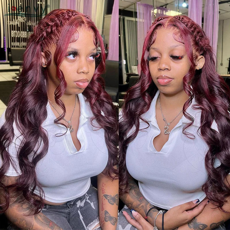Red Wine Curly Lace Wig