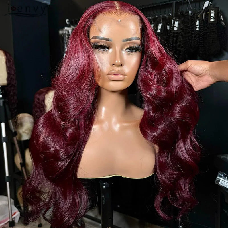 Red Wine Curly Lace Wig